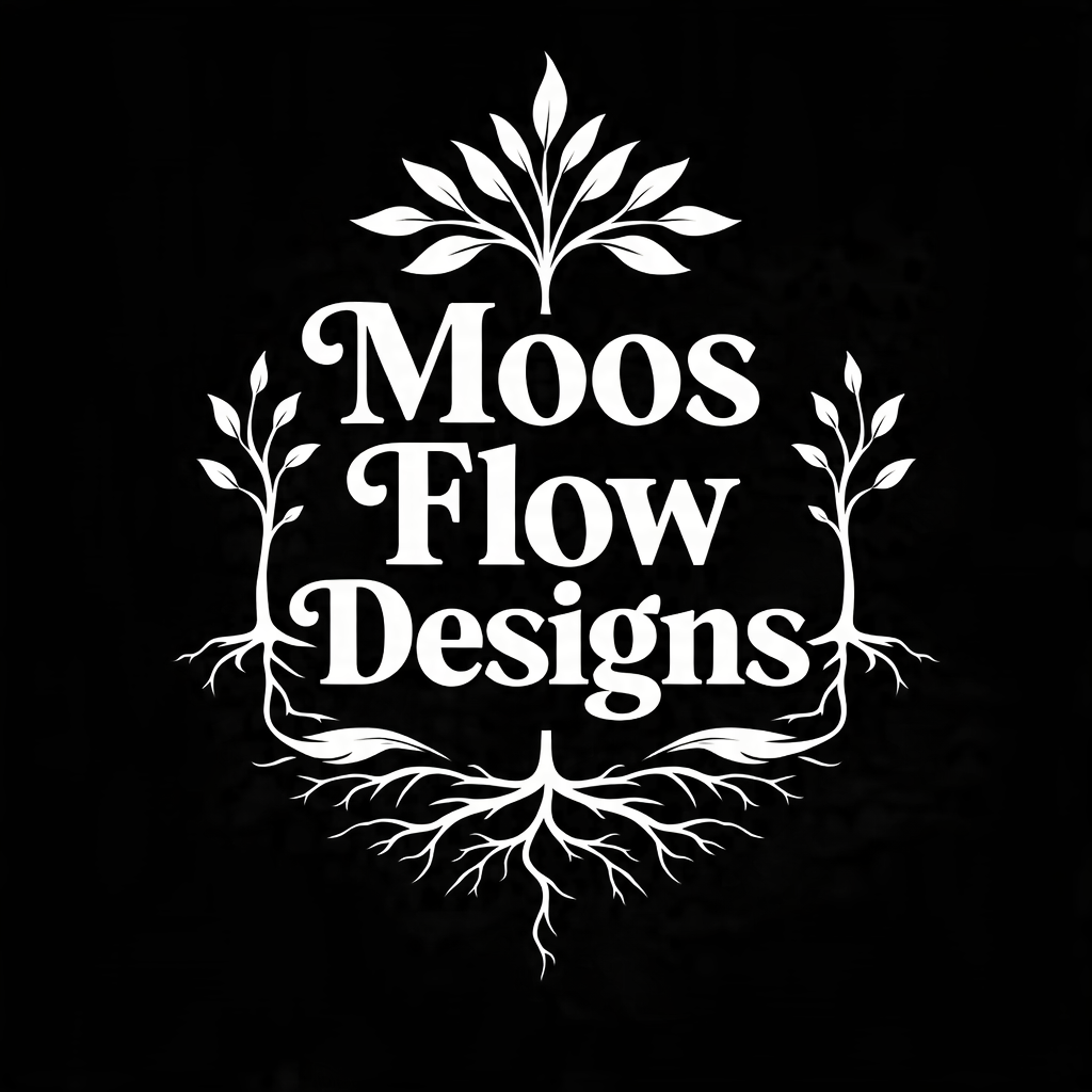 Moos Flow Designs Version 3 mit Pflanzenkrone und Wurzelbasis